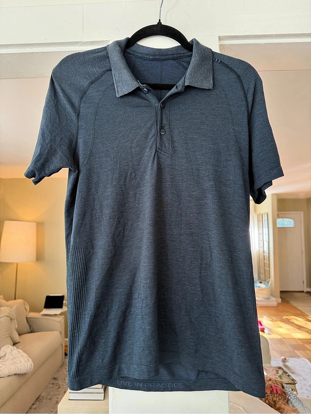 Lululemon Live in Practice Polo Men's Blue Shirt